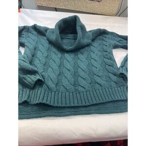 Banana Republic Sweater Womens S Teal Cable knit Round Neck 497
